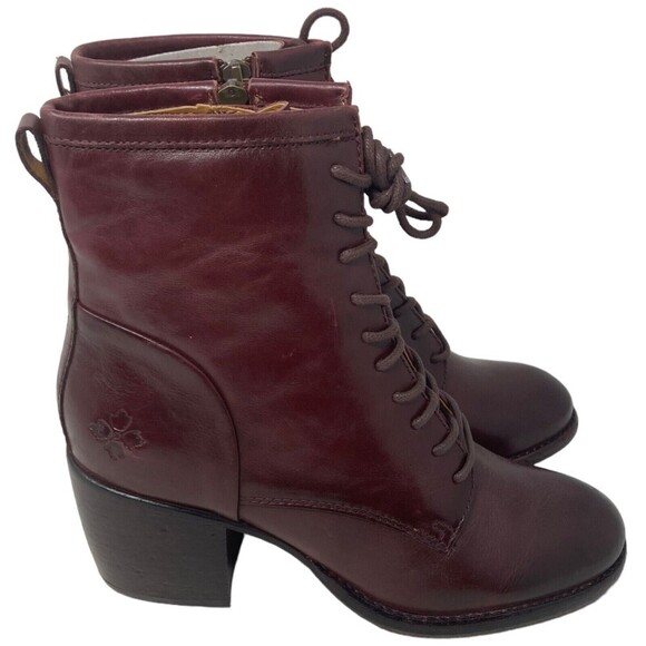 NEW Patricia Nash Sicily Merlot Women's Size 8.5 Boots Block Heel Leather
